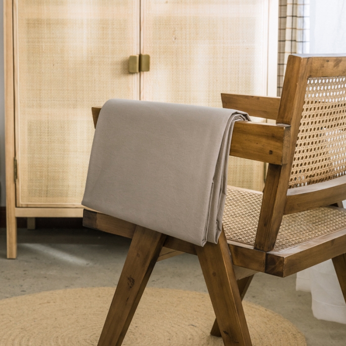 91家纺网 家纺一手货源 找家纺 雅居纺 2022新款全棉水洗棉单床单 卡其