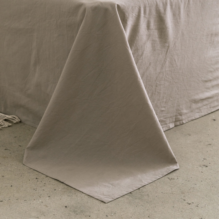 91家纺网 家纺一手货源 找家纺 雅居纺 2022新款全棉水洗棉单床单 卡其