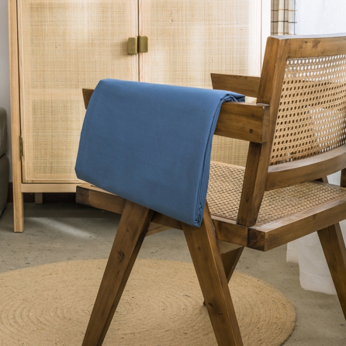 91家纺网 家纺一手货源 找家纺 雅居纺 2022新款全棉水洗棉单床单 牛仔蓝