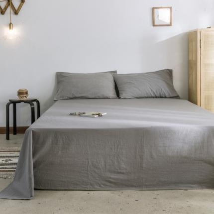 91家纺网 家纺一手货源 找家纺 雅居纺 2022新款全棉水洗棉单床单 绅士灰