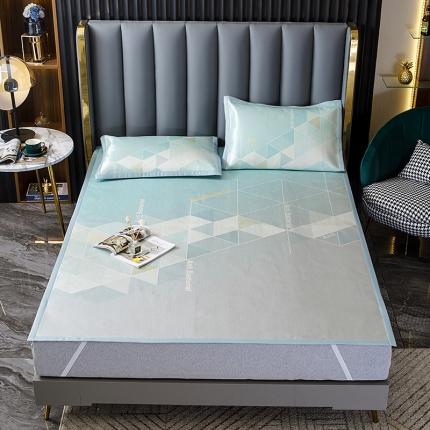 91家纺网 家纺一手货源 找家纺 （总）小芽家居 2024新款冰丝斜纹提花凉席三件套