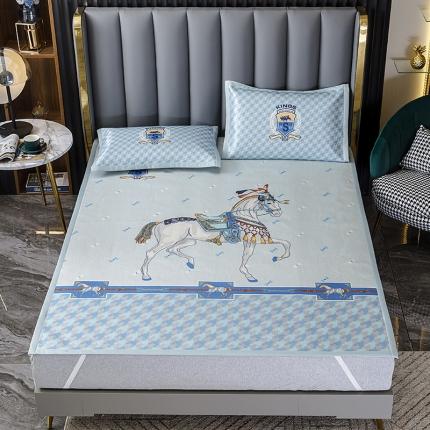 91家纺网 家纺一手货源 找家纺 （总）小芽家居 2024新款冰丝斜纹提花凉席三件套