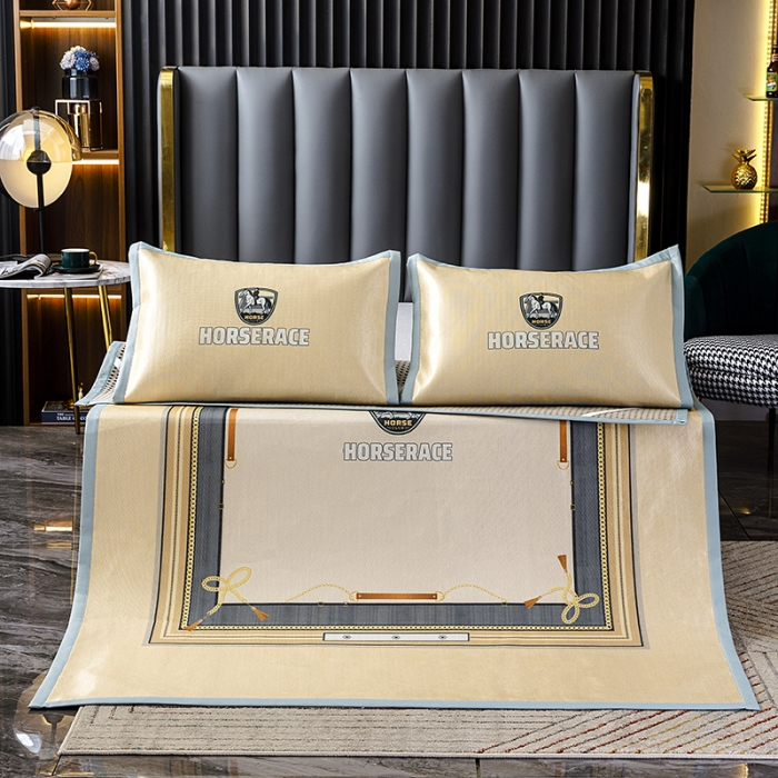 91家纺网 家纺一手货源 找家纺 （总）小芽家居 2024新款冰丝斜纹提花凉席三件套