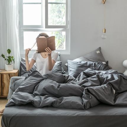 雅居纺 2022新款全棉水洗棉四件套 低调灰