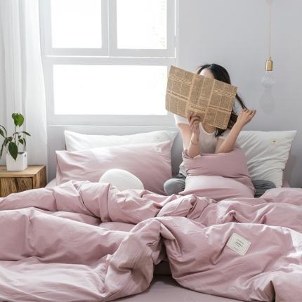 91家纺网 家纺一手货源 找家纺 雅居纺 2022新款全棉水洗棉四件套 绅士红