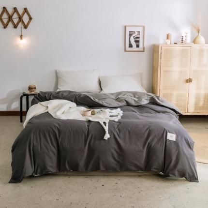 91家纺网 家纺一手货源 找家纺 雅居纺 2022新款全棉水洗棉单被套 低调灰+绅士灰