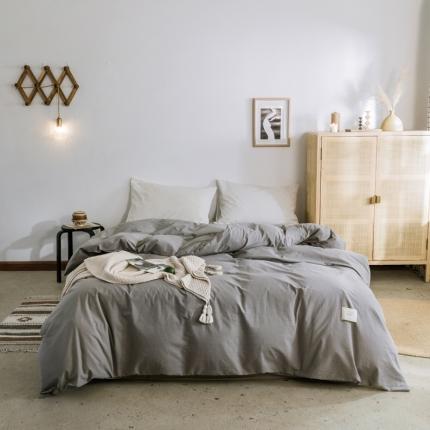 91家纺网 家纺一手货源 找家纺 雅居纺 2022新款全棉水洗棉单被套 绅士灰