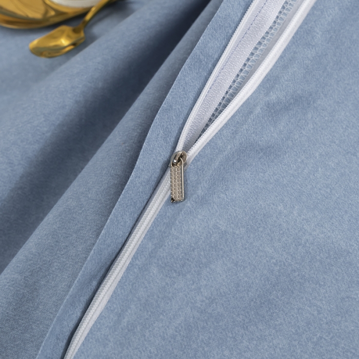 91家纺网 家纺一手货源 找家纺 U品汇 60s贡缎长绒棉刺绣全棉肌理纹绣花四件套麦穗-天空蓝