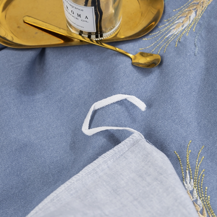 91家纺网 家纺一手货源 找家纺 U品汇 60s贡缎长绒棉刺绣全棉肌理纹绣花四件套 麦穗-普兰