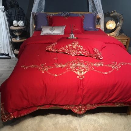 91家纺网 家纺一手货源 找家纺 （总）玖玖爱家纺 2021新款100支贡缎绣花四件套