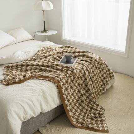 91家纺网 家纺一手货源 找家纺 暖绵绵 新款苏月白针织毯毯子盖毯