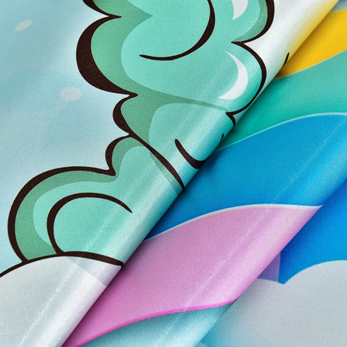 91家纺网 家纺一手货源 找家纺 同田2021新款水洗冰丝数码印花凉席三件套 彩虹独角兽