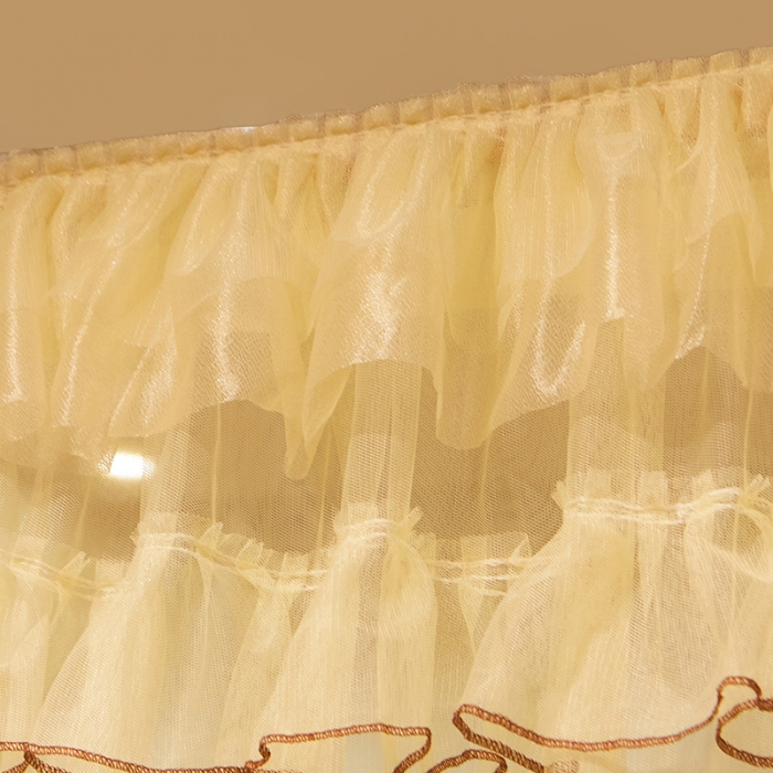 91家纺网 家纺一手货源 找家纺 新太阳 2022新款新款导轨蚊帐 轻纱曼舞黄