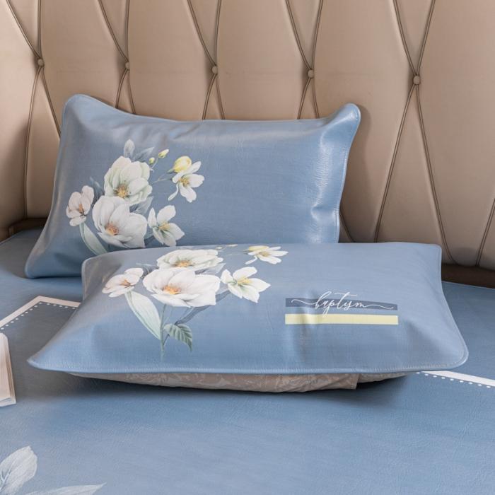 91家纺网 家纺一手货源 找家纺 彩绘头层牛皮凉席三件套