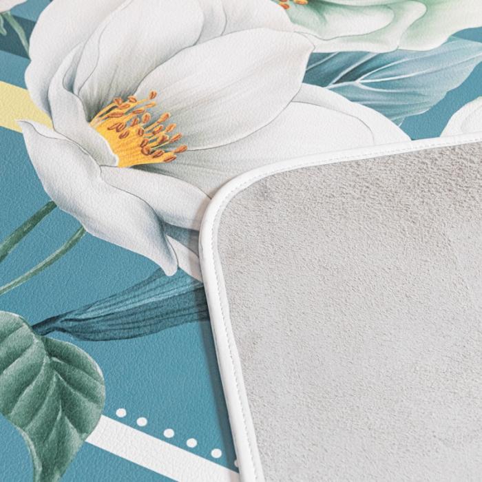 91家纺网 家纺一手货源 找家纺 彩绘头层牛皮凉席三件套 如花美眷-深绿