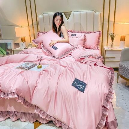 91家纺网 家纺一手货源 找家纺 2025款韩版水洗真丝四件套天丝四件套