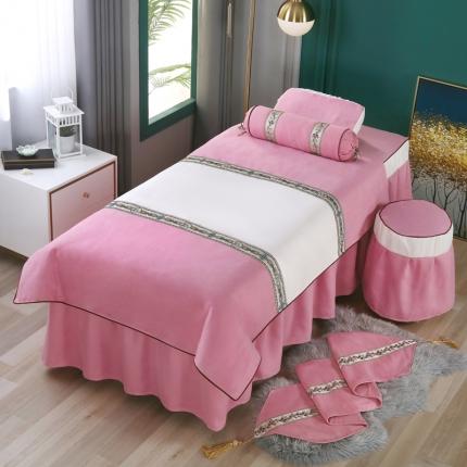 91家纺网 家纺一手货源 找家纺 不打烊家纺 2025新款雪芙妮美容床罩-古韵佳人 豆沙