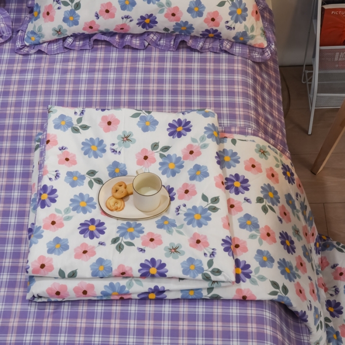 91家纺网 家纺一手货源 找家纺 仟网汇 2021新款全棉夏被四件套 春暖花开