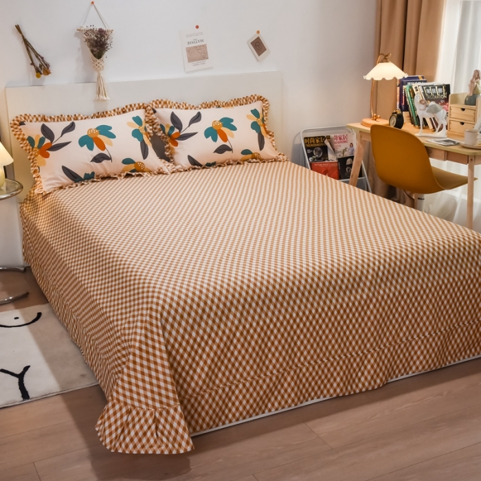 91家纺网 家纺一手货源 找家纺 仟网汇 2021新款全棉夏被四件套 等风来-黄