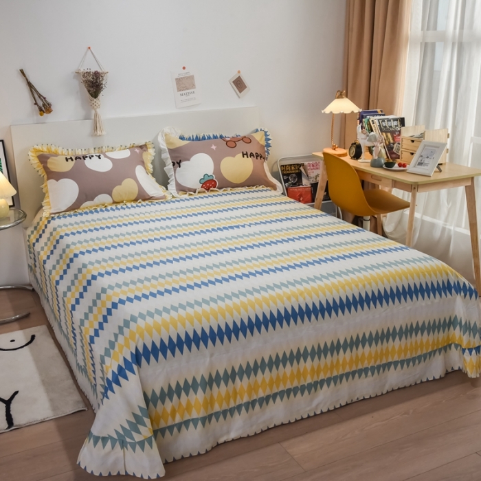 91家纺网 家纺一手货源 找家纺 仟网汇 2021新款全棉夏被四件套 憨态萌生-咖