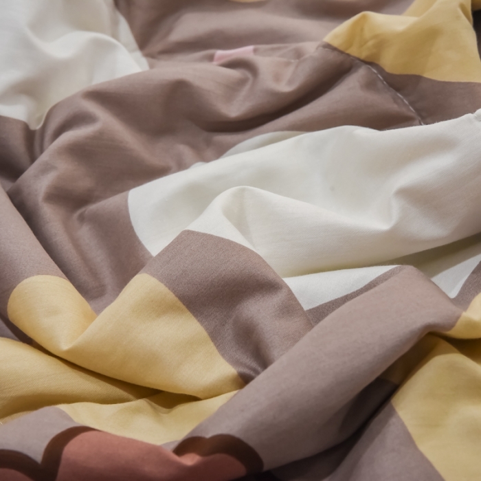 91家纺网 家纺一手货源 找家纺 仟网汇 2021新款全棉夏被四件套 憨态萌生-咖