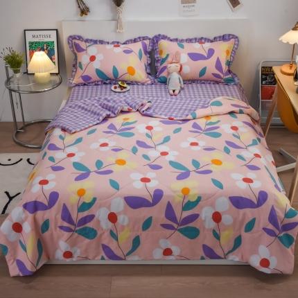 91家纺网 家纺一手货源 找家纺 仟网汇 2021新款全棉夏被四件套 花漾