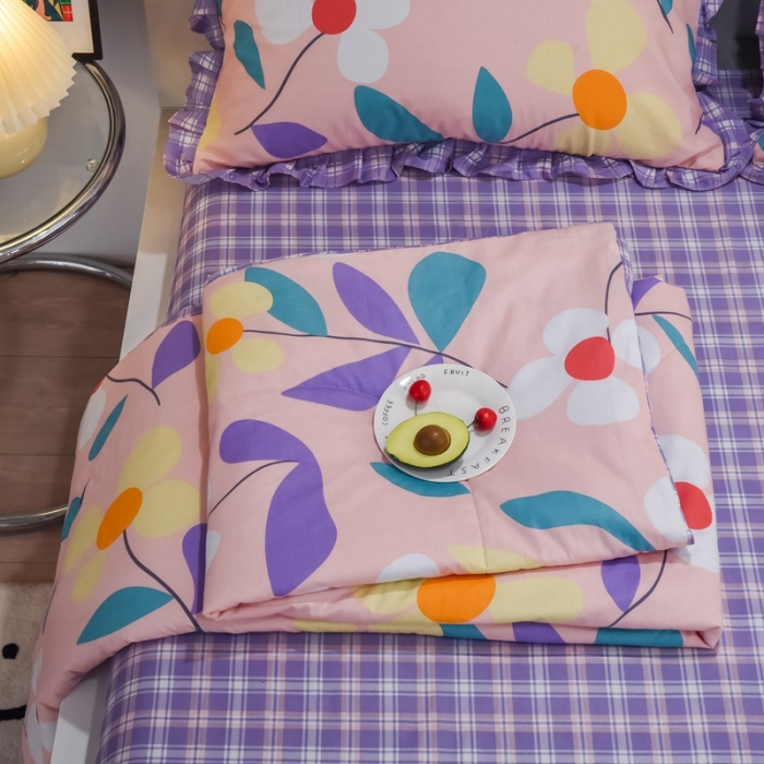 91家纺网 家纺一手货源 找家纺 仟网汇 2021新款全棉夏被四件套 花漾