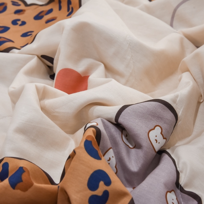 91家纺网 家纺一手货源 找家纺 仟网汇 2021新款全棉夏被四件套 金钱豹