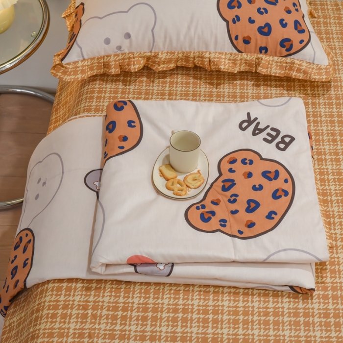 91家纺网 家纺一手货源 找家纺 仟网汇 2021新款全棉夏被四件套 金钱豹