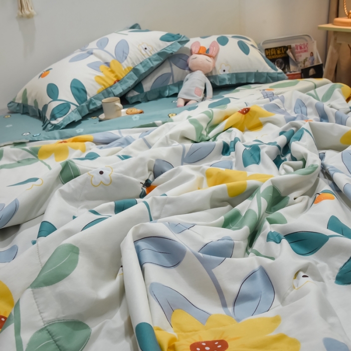 91家纺网 家纺一手货源 找家纺 仟网汇 2021新款全棉夏被四件套 凌落花