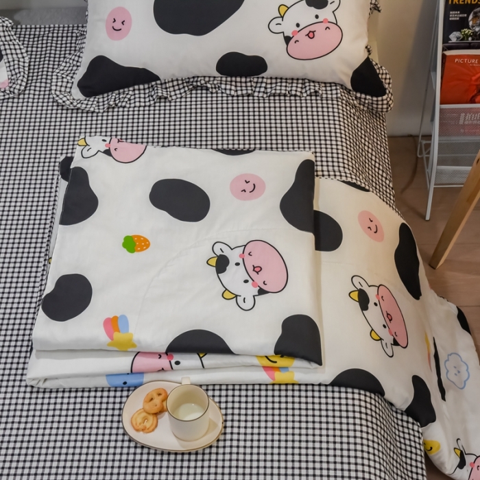 91家纺网 家纺一手货源 找家纺 仟网汇 2021新款全棉夏被四件套 奶牛