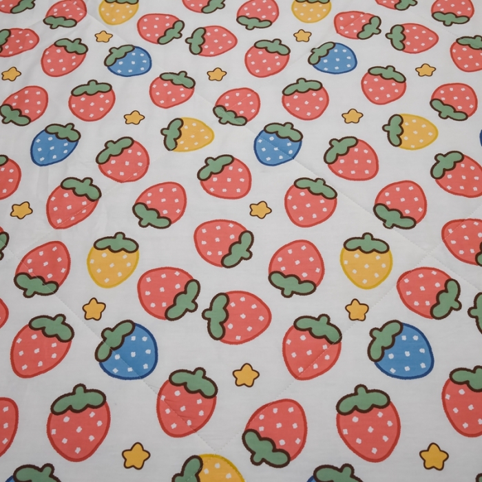 91家纺网 家纺一手货源 找家纺 仟网汇 2021新款全棉夏被四件套 清新小草莓