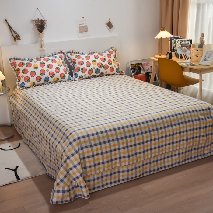 91家纺网 家纺一手货源 找家纺 仟网汇 2021新款全棉夏被四件套 清新小草莓