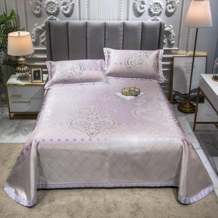 初暖 2021新款轻奢高档床单款凉席 米兰达-粉紫（双色纬）
