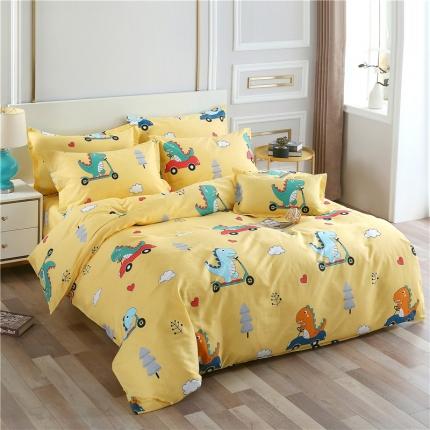 91家纺网 家纺一手货源 找家纺 雨萝家纺 2022新款纯棉四件套全棉学生宿舍三件套 恐龙秘境