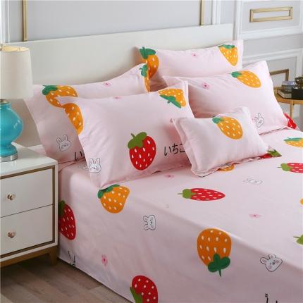 91家纺网 家纺一手货源 找家纺 雨萝家纺 2021新款纯棉枕套 草莓之恋