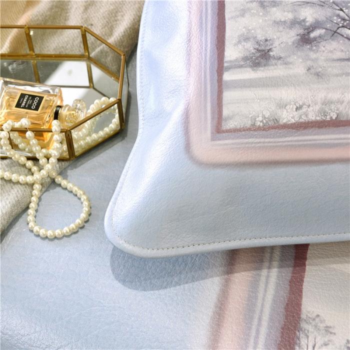 91家纺网 家纺一手货源 找家纺 彩绘头层牛皮凉席 水彩风景