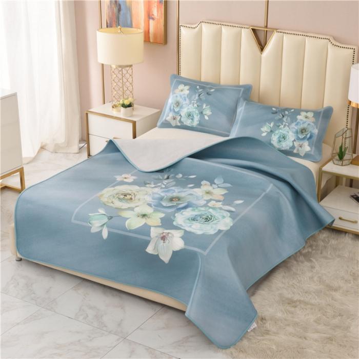 91家纺网 家纺一手货源 找家纺 彩绘头层牛皮凉席 -优美春熙