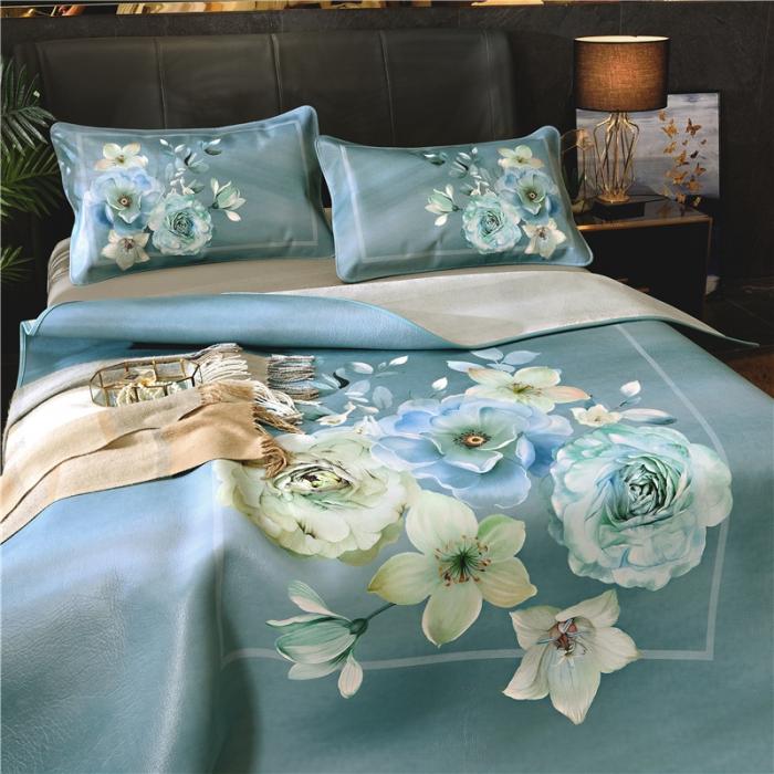 91家纺网 家纺一手货源 找家纺 彩绘头层牛皮凉席 -优美春熙