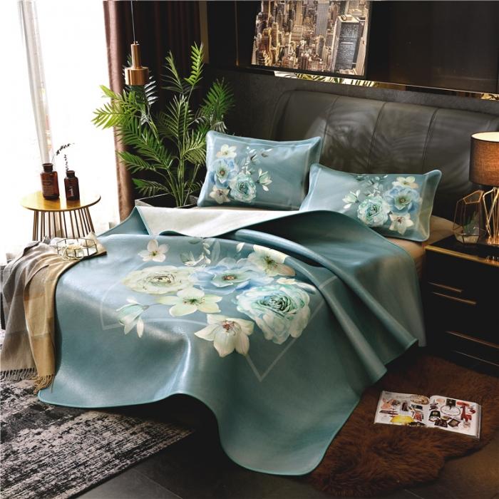 91家纺网 家纺一手货源 找家纺 彩绘头层牛皮凉席 -优美春熙