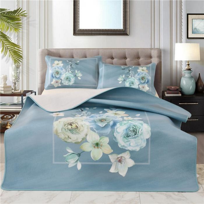 91家纺网 家纺一手货源 找家纺 彩绘头层牛皮凉席 -优美春熙