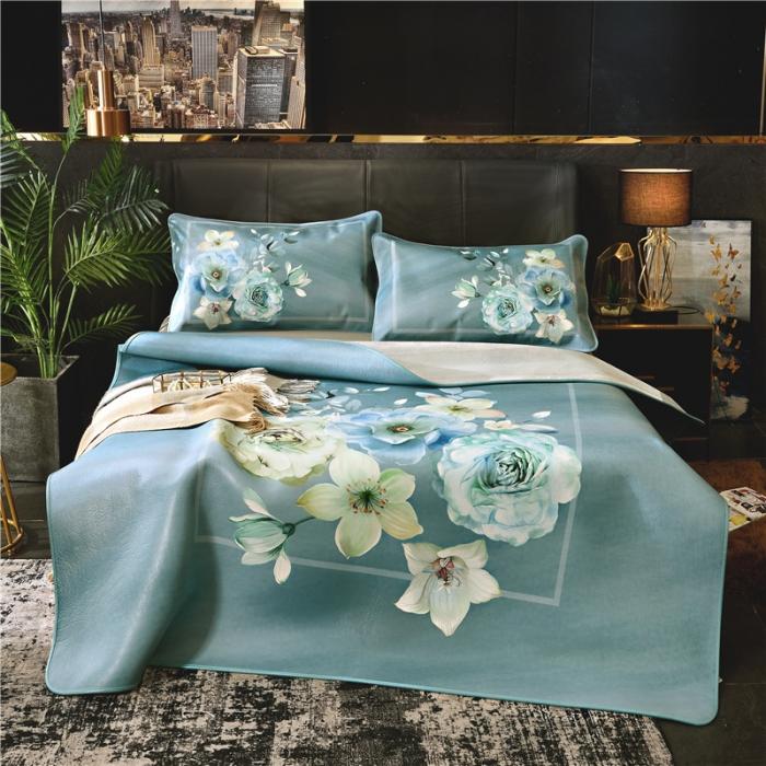 91家纺网 家纺一手货源 找家纺 彩绘头层牛皮凉席 -优美春熙