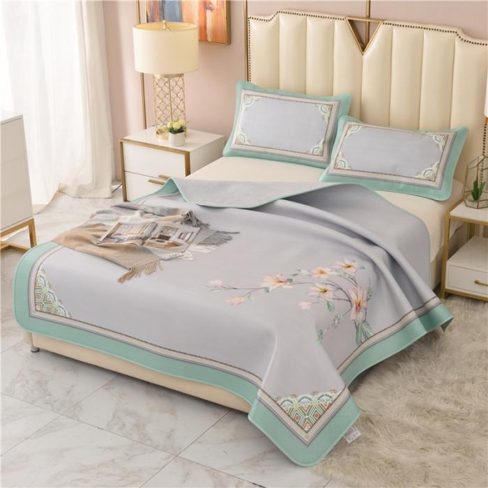 91家纺网 家纺一手货源 找家纺 彩绘头层牛皮凉席 -羽梦