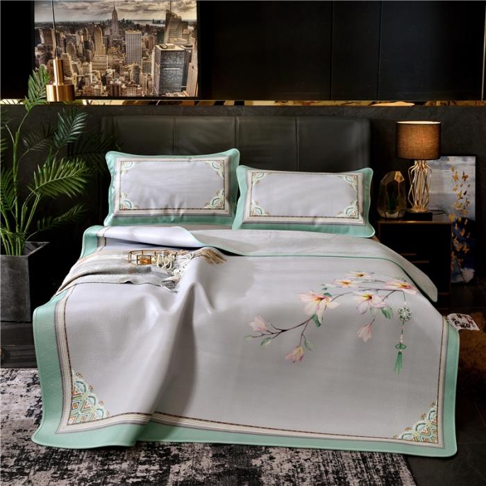 91家纺网 家纺一手货源 找家纺 彩绘头层牛皮凉席 -羽梦