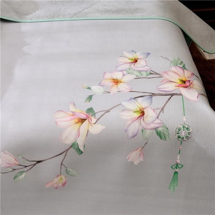 91家纺网 家纺一手货源 找家纺 彩绘头层牛皮凉席 -羽梦