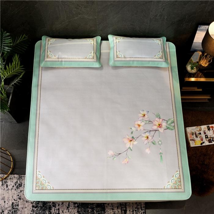 91家纺网 家纺一手货源 找家纺 彩绘头层牛皮凉席 -羽梦