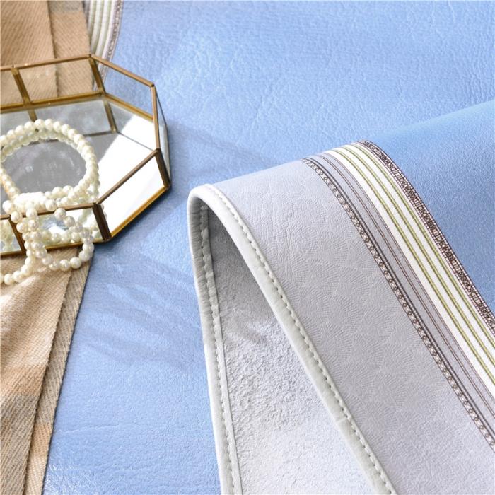 91家纺网 家纺一手货源 找家纺 彩绘头层牛皮凉席 -羽梦-蓝