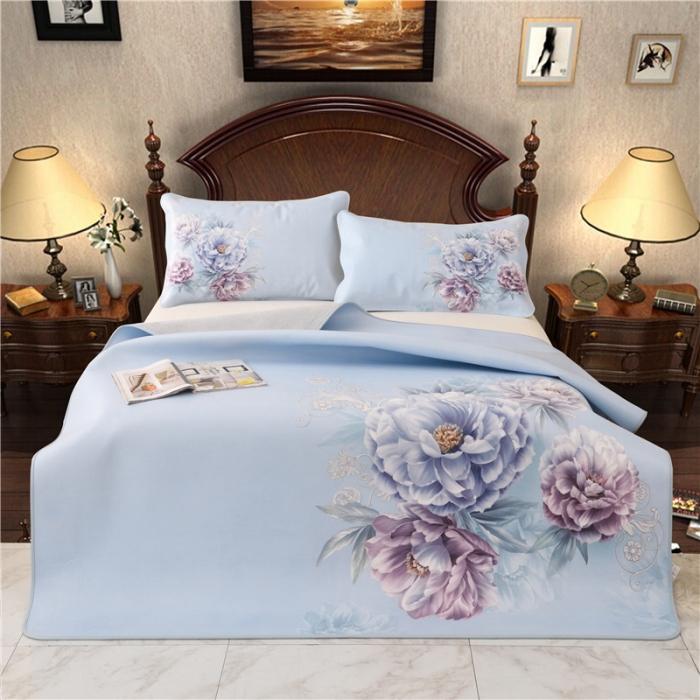 91家纺网 家纺一手货源 找家纺 彩绘头层牛皮凉席 -花舞印象