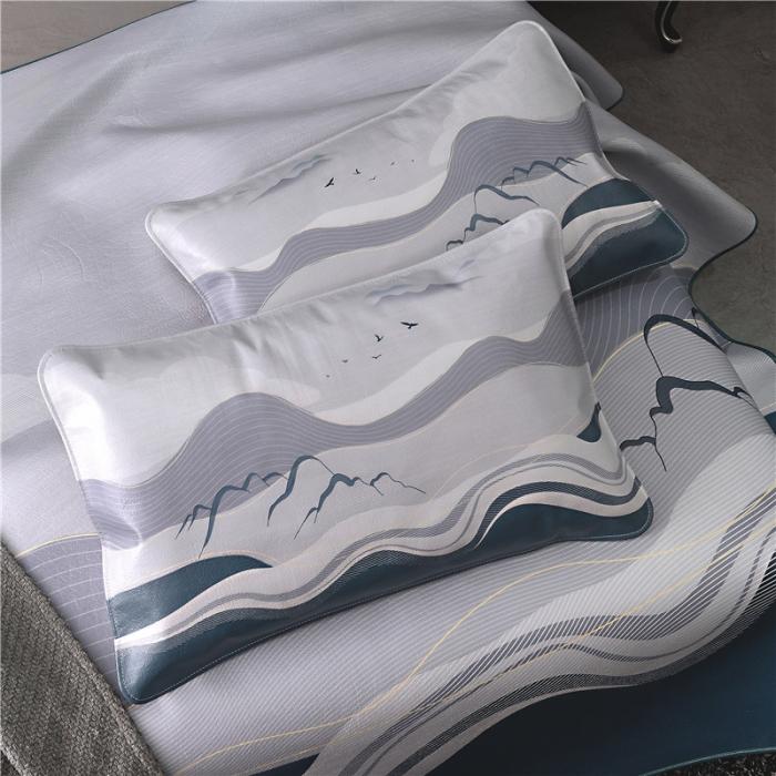 91家纺网 家纺一手货源 找家纺 彩绘头层牛皮凉席 -大雁孤山