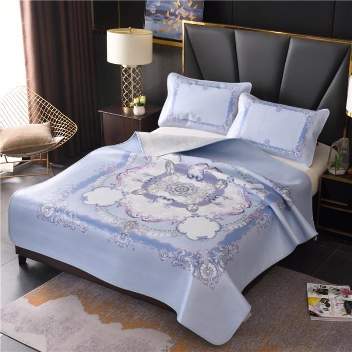 91家纺网 家纺一手货源 找家纺 彩绘头层牛皮凉席 -达斯